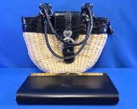 Elizabeth Arden Vanity Clutch and Straw Handbag