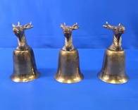 (3) Brass Stag Head Stirrup Cups
