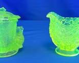 Pressed Vaseline Glass Tableware