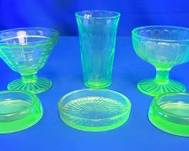 (6) Pcs. Vintage Green Uranium Glassware