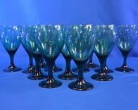 (13) Green Glass Goblets
