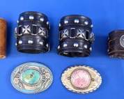 Leather Cuffs and Western Belt Buckles