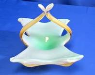 Vintage Art Glass Basket
