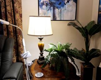 Side table and lamps