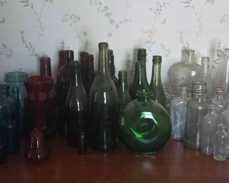 Assorted Antique Glass Bottles