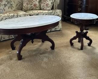 Vintage Victorian Style Marble Top Tables