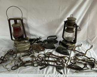 Primitives Lot Lanterns, Horse Bits, Spurs
