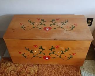 Vintage Hand Painted Storage Toy Box