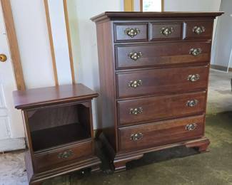 Solid Cherry Taylor Jamestown Chest of Drawers And Night Stand