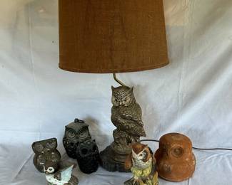 Vintage Owl Figurines Lamp
