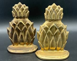Brass Pineapple Bookends