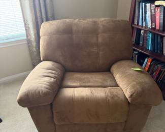 Brown Microfiber Recliner with Lumbar Support