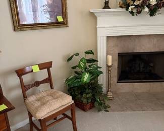 Antique Side Chair with Upholstered Seat