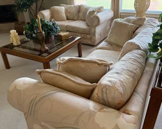 Floral Upholstered Sofa and Loveseat Set