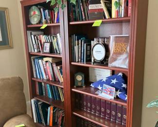 Mahogany Bookcase with National Geographic Bound Volumes