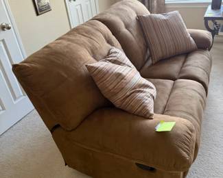 Brown Microfiber Reclining Sofa