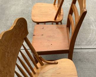 20+ wood chairs, some painted