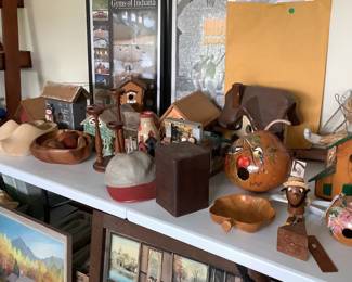 Birdhouses, Indiana High School Basketball, 3 ring binders, cigar box