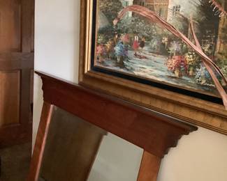 Antique mirror, vintage painting