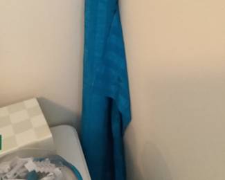 Many yards of blue silk
