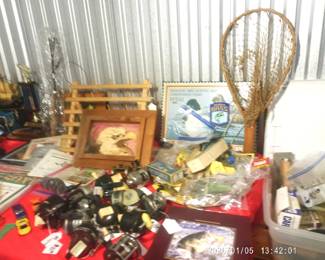 Fastners, nails, misc. nut bolt and a lot more, Folk Art Eagle Art Vintage