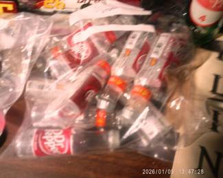 Little Plastic Dr. Pepper Bottles