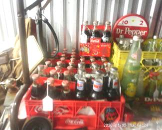 Coke, Pepsi, Dr. Pepper Vintage Bottles, Dr. Pepper paraphernalia