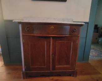 Marble Top Commode Cabinet