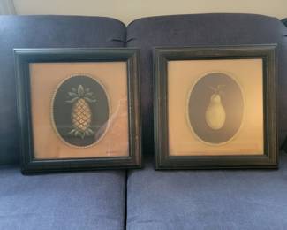 Pair of Framed Prints - "Pineapple 04" and "Pear 04"