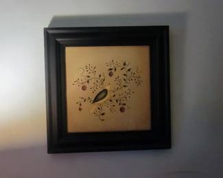 Framed Art "Birds and Berries"