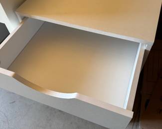 IKEA bookshelves, and desks
