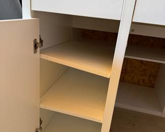 IKEA bookshelves, and desks