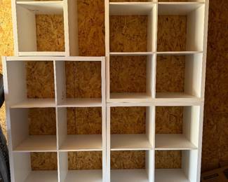 IKEA bookshelves, and desks