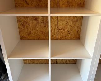 IKEA bookshelves, and desks