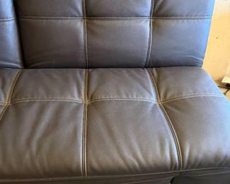 Faux Leather reclining futon w/power outlets
