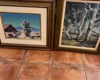 Two Framed And Signed Southern Az.And Northern Az. Landscape Painted Prints