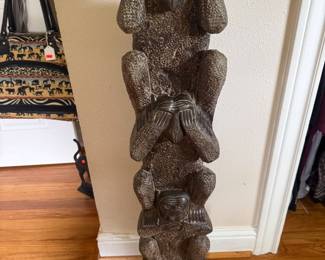 see no evil, hear no evil, speak no evil money statue