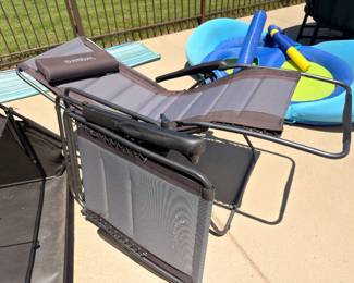 Zero-gravity lounge chairs and pool floats