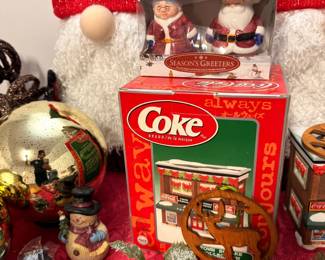 Coca-Cola Christmas ornament set and holiday decor