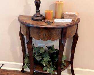 Half-moon demilune console table with drawer