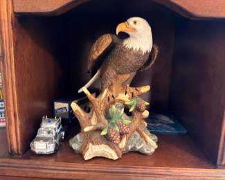 Porcelain bald eagle figurine