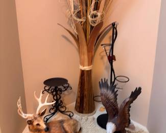 Deer and eagle wildlife figurines