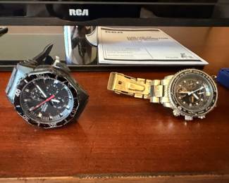 Two men's chronograph wristwatches