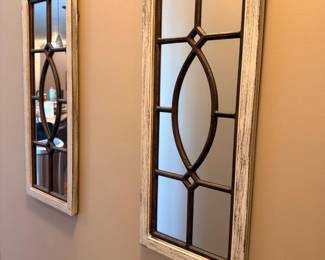 Decorative wall mirrors with distressed frames
