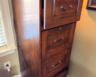 Wood filing cabinet chest