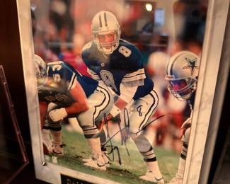 Framed autographed Troy Aikman Dallas Cowboys photo