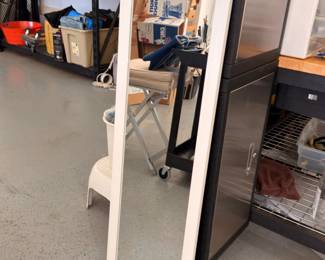 White full-length floor mirror