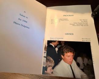 1984 Miami Dolphins salute banquet program