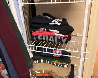 Folded t-shirts and clothing lot