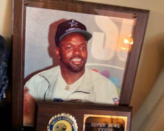 Framed Cowboys photo with Super Bowl XXVIII plaque